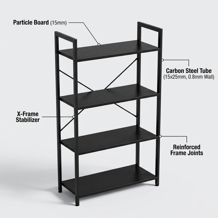 4 Tier Industrial Bookshelf