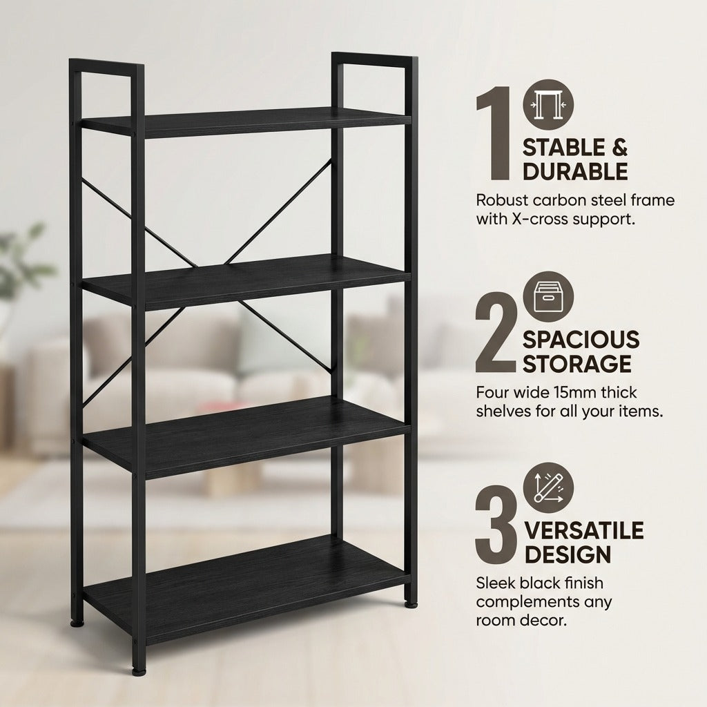 4 Tier Industrial Bookshelf