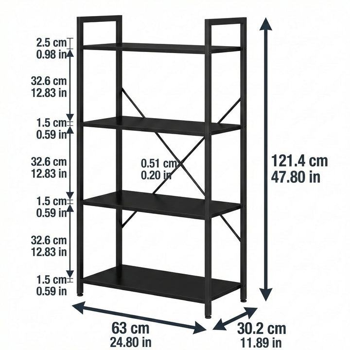 4 Tier Industrial Bookshelf