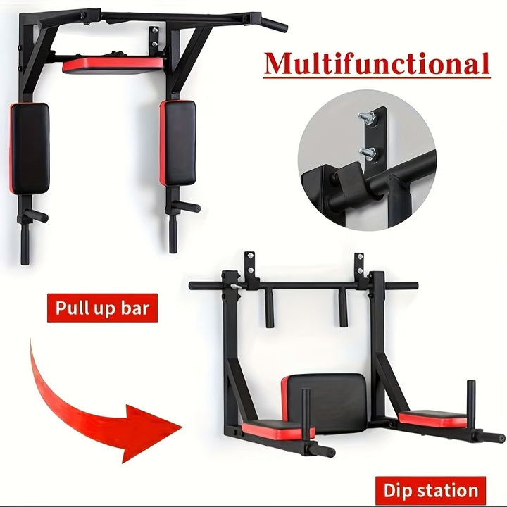 Wall Mounted Pull Up & Dip Station Power Tower