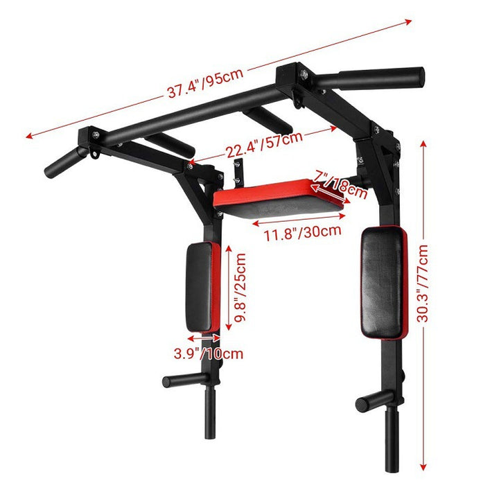 Wall Mounted Pull Up & Dip Station Power Tower