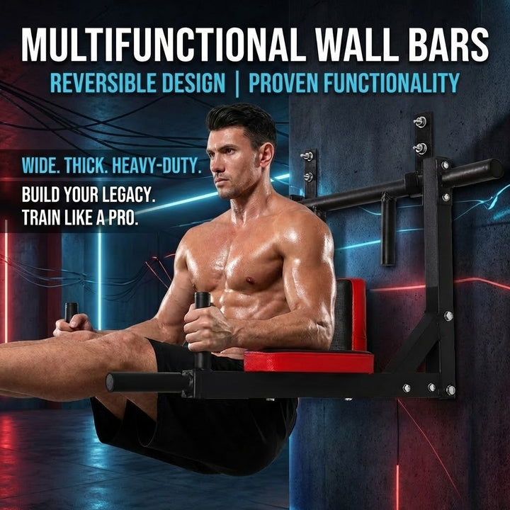 Wall Mounted Pull Up & Dip Station Power Tower