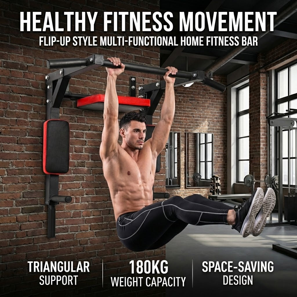 Wall Mounted Pull Up & Dip Station Power Tower