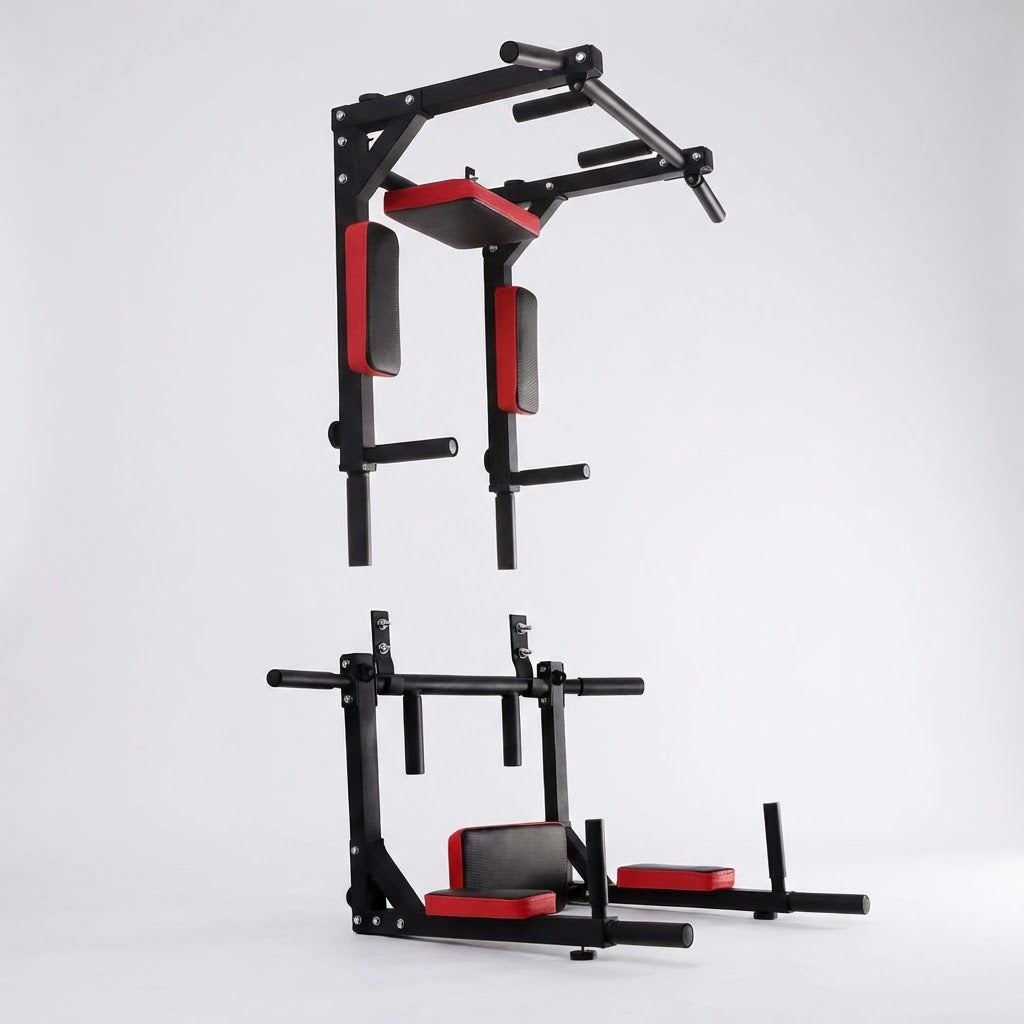 Wall Mounted Pull Up & Dip Station Power Tower