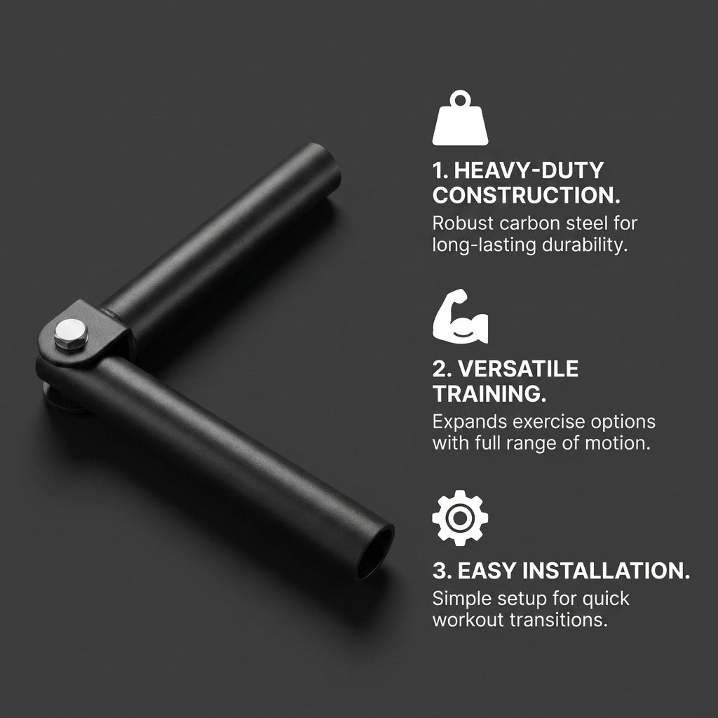 T-Bar Row Landmine Attachment for 25mm Barbell Sleeves - Black Steel