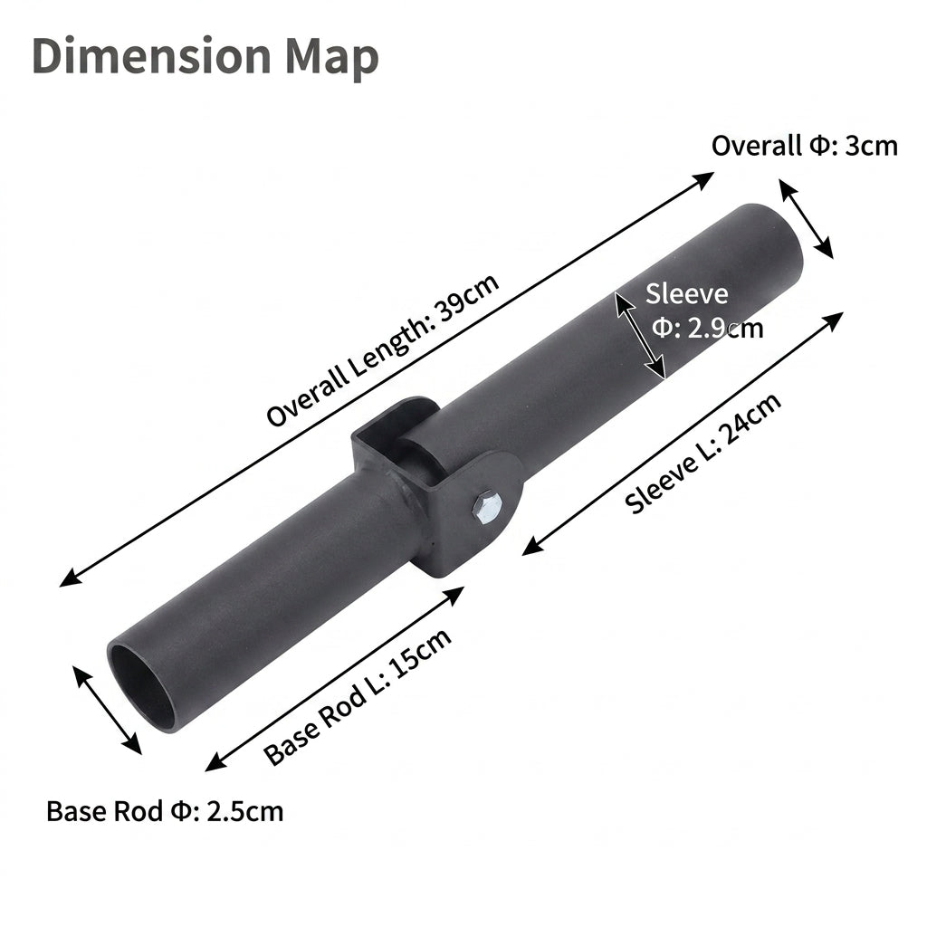 T-Bar Row Landmine Attachment for 25mm Barbell Sleeves - Black Steel