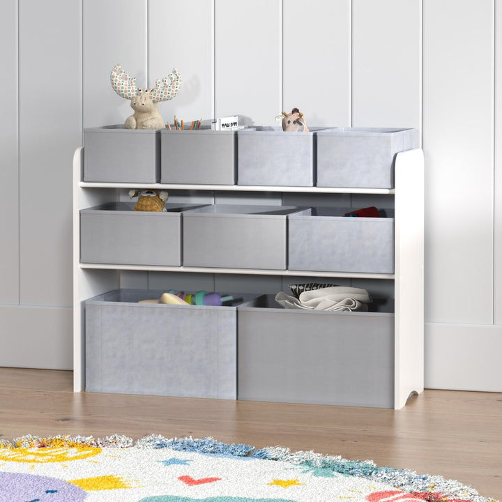 Kids Toy Storage Organizer with 9 Foldable Fabric Bins