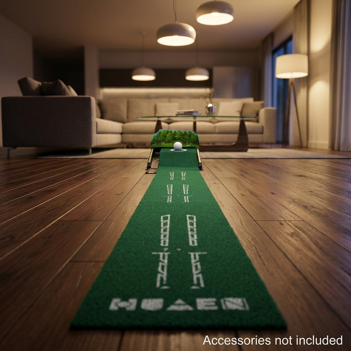 Portable Indoor Golf Putting Mat - 2.6m Training Aid with 3D Arrow Design