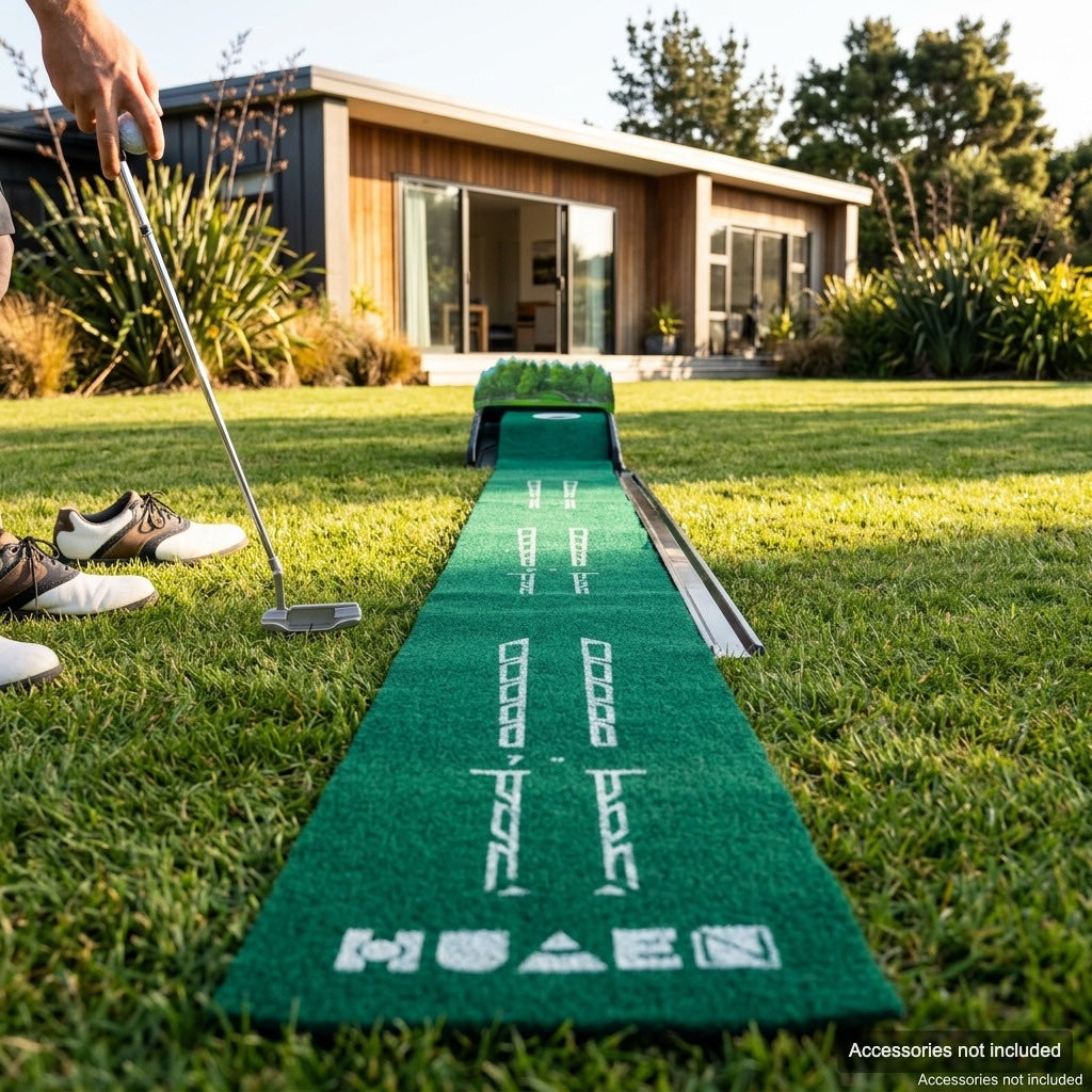 Portable Indoor Golf Putting Mat - 2.6m Training Aid with 3D Arrow Design