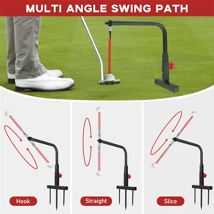 Adjustable Golf Swing Trainer with Hanging Ball - Indoor & Outdoor Practice Aid
