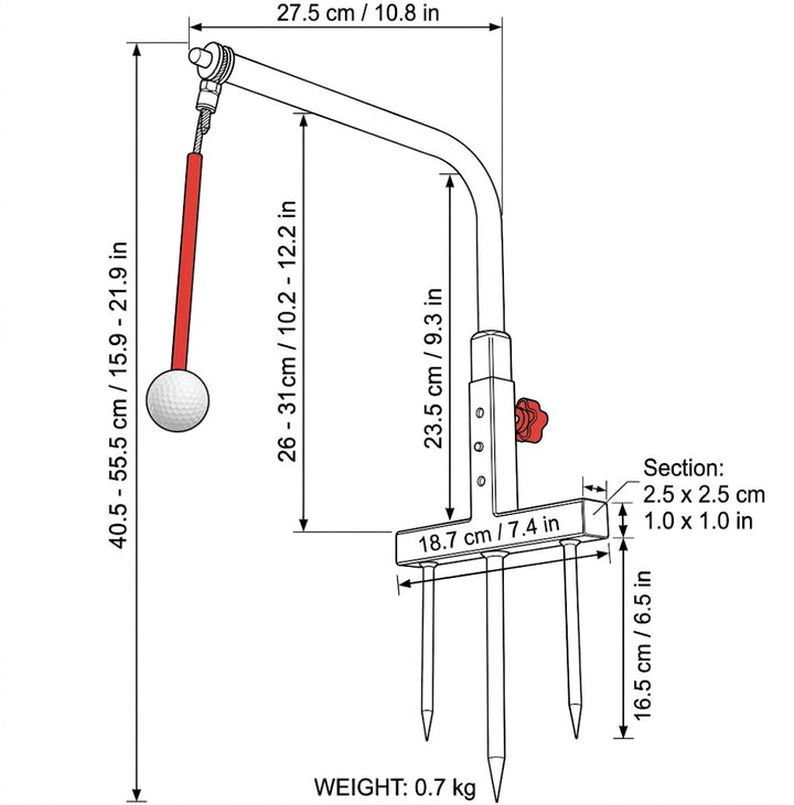Adjustable Golf Swing Trainer with Hanging Ball - Indoor & Outdoor Practice Aid