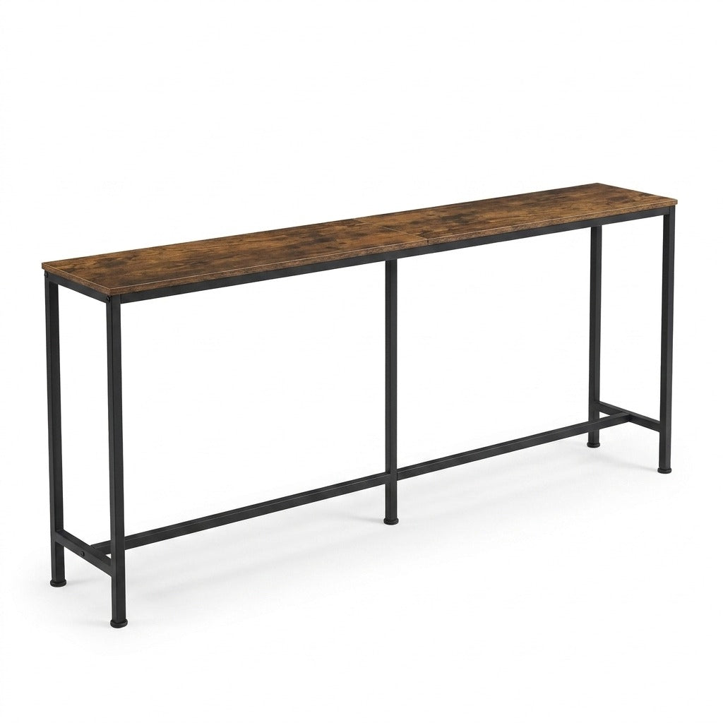 180cm Narrow Console Table - Rustic Brown Slim Hallway Entryway Stand