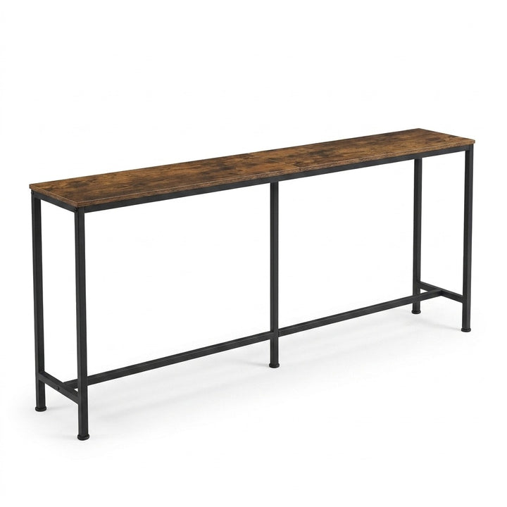 180cm Narrow Console Table - Rustic Brown Slim Hallway Entryway Stand