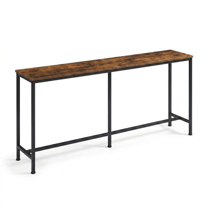 180cm Narrow Console Table - Rustic Brown Slim Hallway Entryway Stand