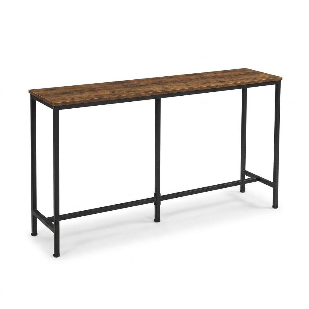 Narrow Console Table 140cm Rustic Brown Entryway Hallway Table