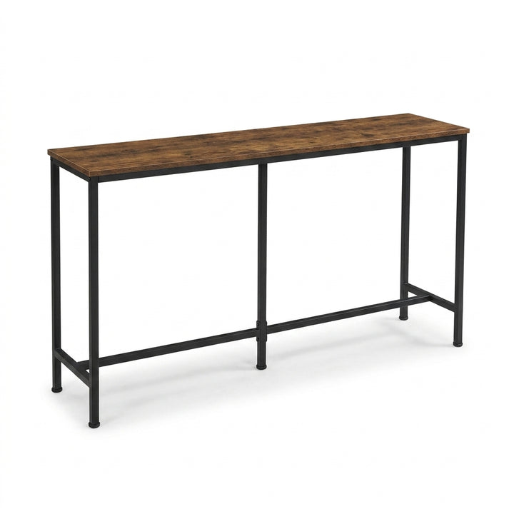 Narrow Console Table 140cm Rustic Brown Entryway Hallway Table