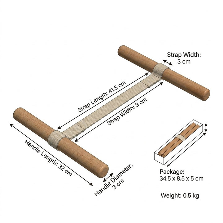 Professional Wood Fitness Stretching Band for Yoga & Mobility - Apricot