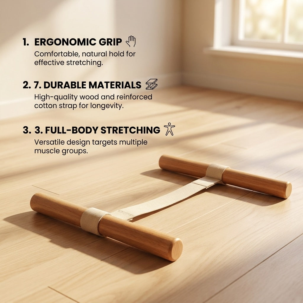 Professional Wood Fitness Stretching Band for Yoga & Mobility - Apricot