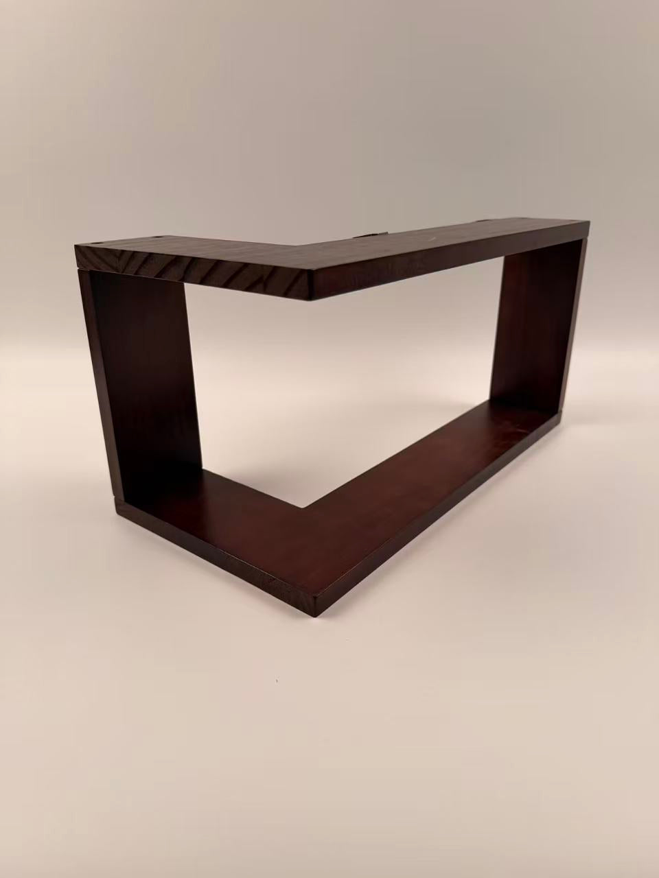 Corner Floating Shelves Wall Mounted Set of 3 - Walnut Pine Wood