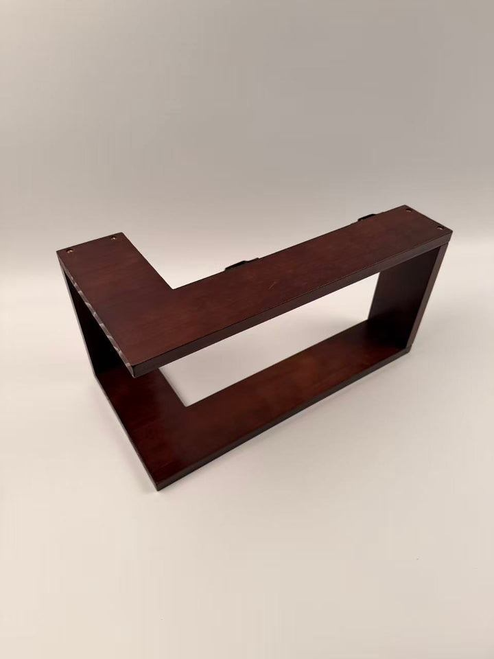 Corner Floating Shelves Wall Mounted Set of 3 - Walnut Pine Wood