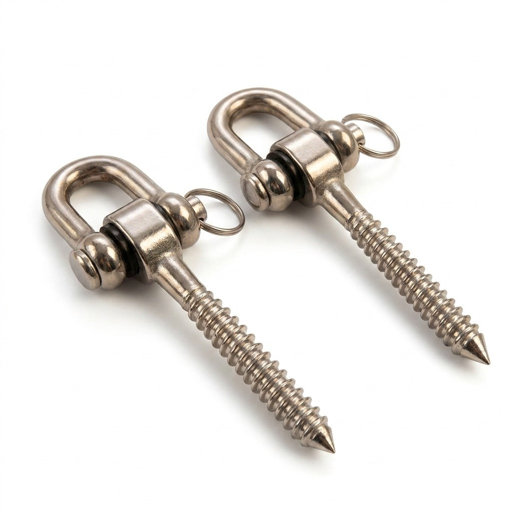 2-Pack Heavy Duty 304 Stainless Steel D-Type Swing & Sandbag Hanging Hooks