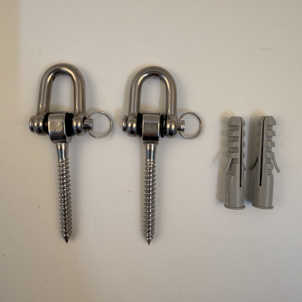 2-Pack Heavy Duty 304 Stainless Steel D-Type Swing & Sandbag Hanging Hooks