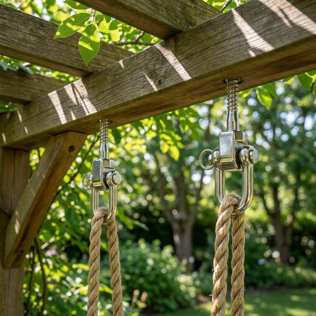 2-Pack Heavy Duty 304 Stainless Steel D-Type Swing & Sandbag Hanging Hooks