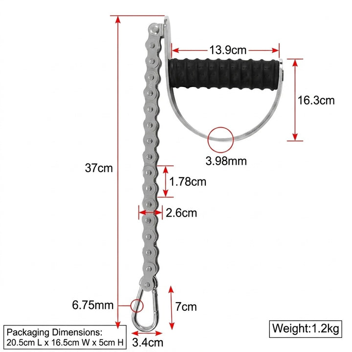 Arm Wrestling Training Wrist Strength Trainer - Stainless Steel Chain Forearm Exerciser