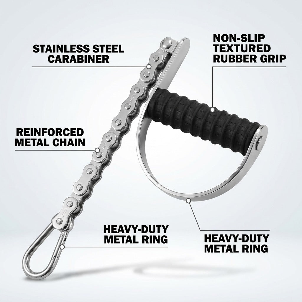 Arm Wrestling Training Wrist Strength Trainer - Stainless Steel Chain Forearm Exerciser