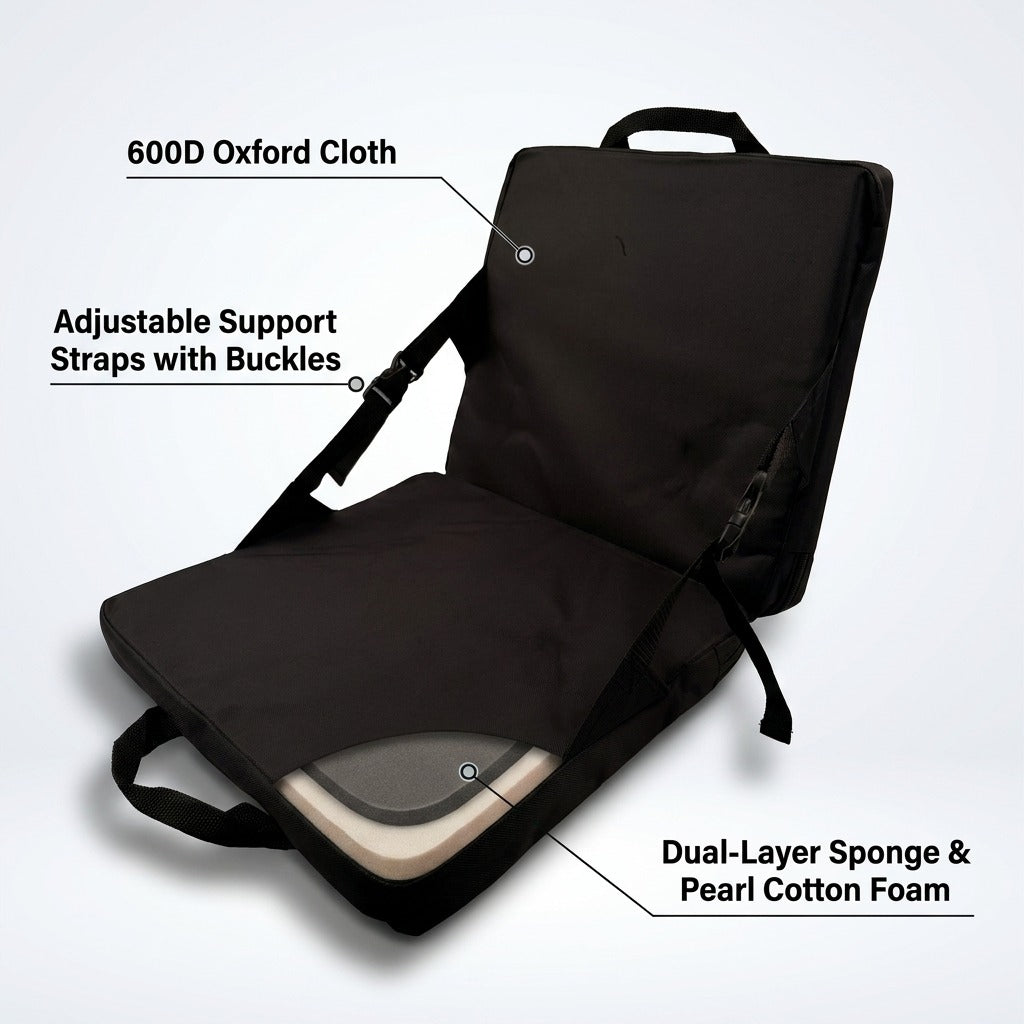 Portable Outdoor Folding Cushion - 600D Oxford Cloth Seat Pad for Camping & Stadiums