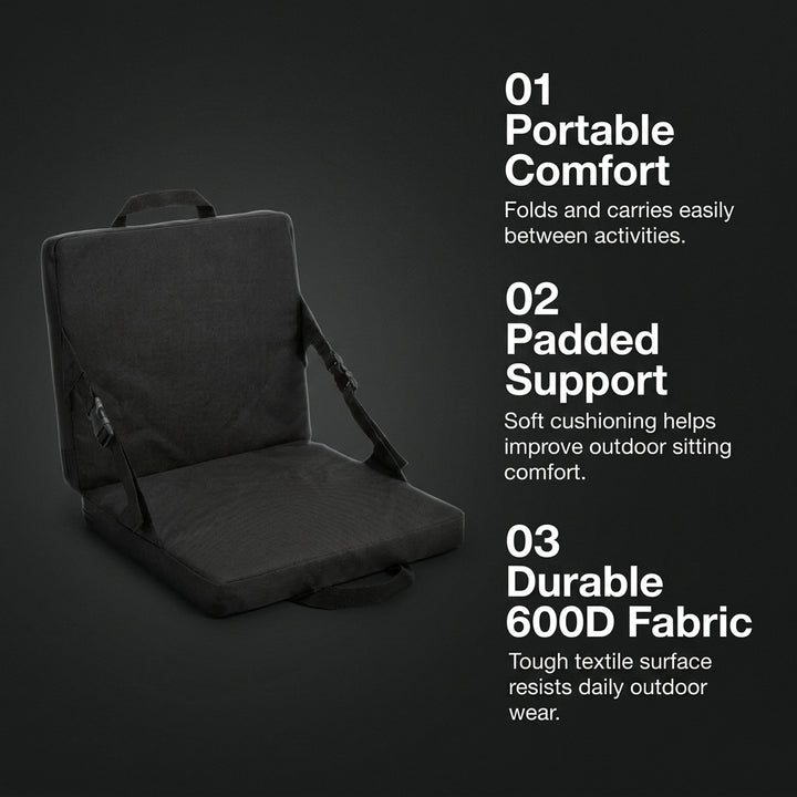 Portable Outdoor Folding Cushion - 600D Oxford Cloth Seat Pad for Camping & Stadiums