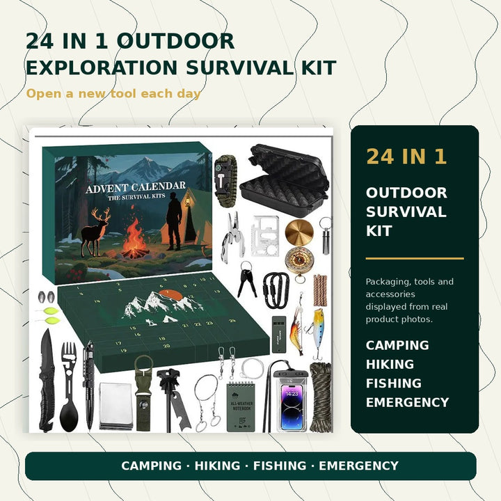 Outdoor Survival Tool Set Advent Calendar - 24 Day Countdown Gift Box M3