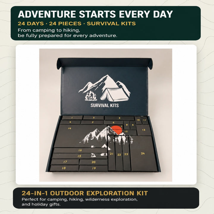 Outdoor Survival Tool Set Advent Calendar - 24 Day Countdown Gift Box M3