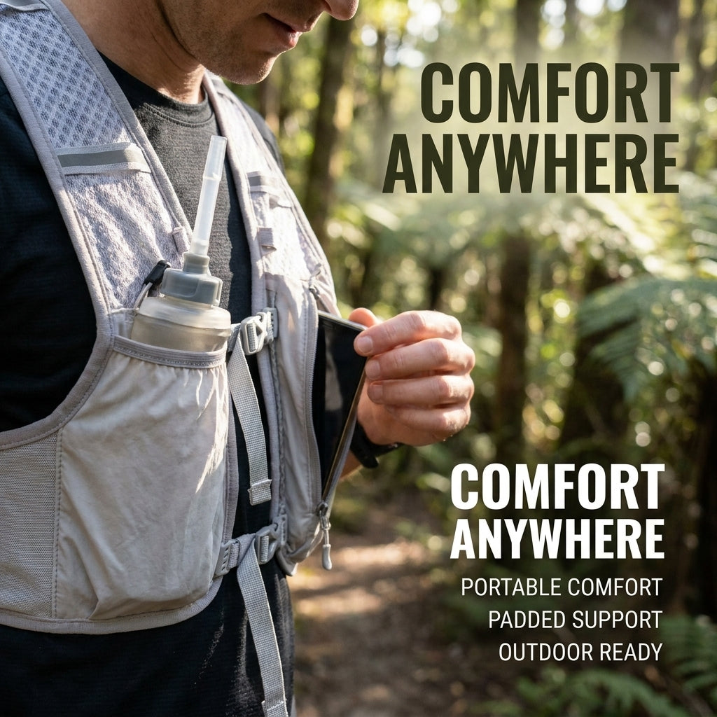 Running Hydration Vest Backpack for Trail Running and Marathons - Light Gray