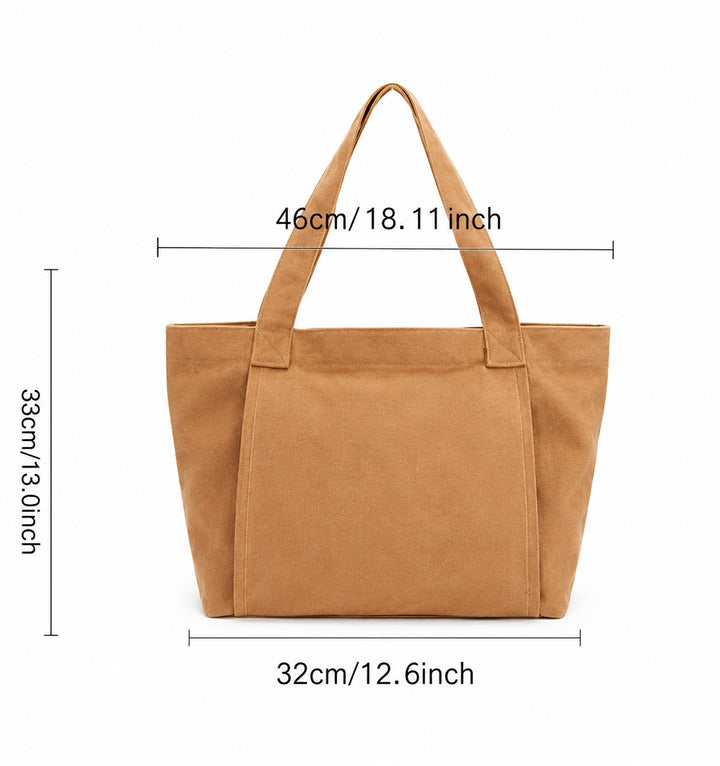 Canvas Yoga Mat Storage Bag - Large Tote with Inner Pocket - Apricot