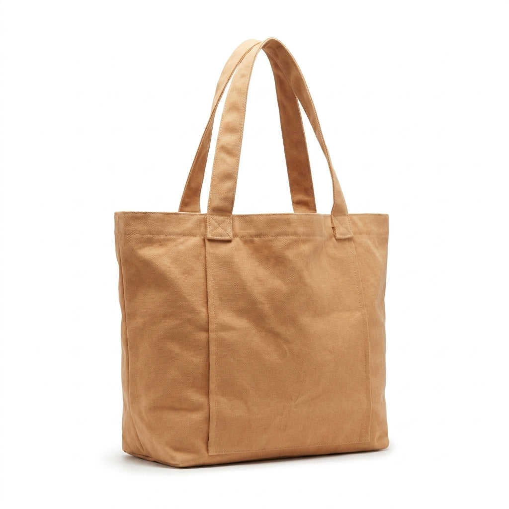 Canvas Yoga Mat Storage Bag - Large Tote with Inner Pocket - Apricot
