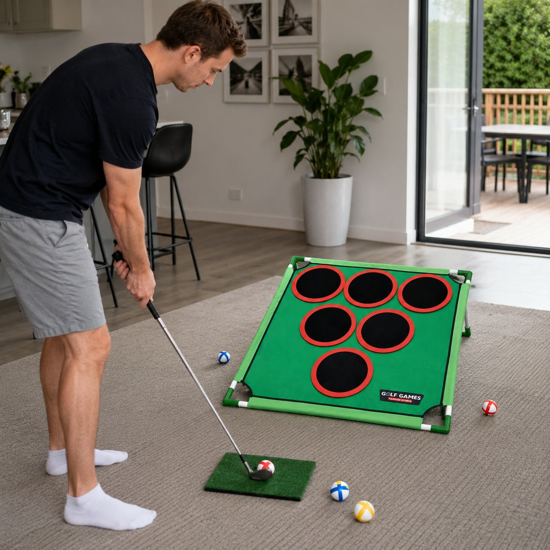 Golf Game Play Set with Hitting Mat and 20 Balls - Indoor & Outdoor Fun