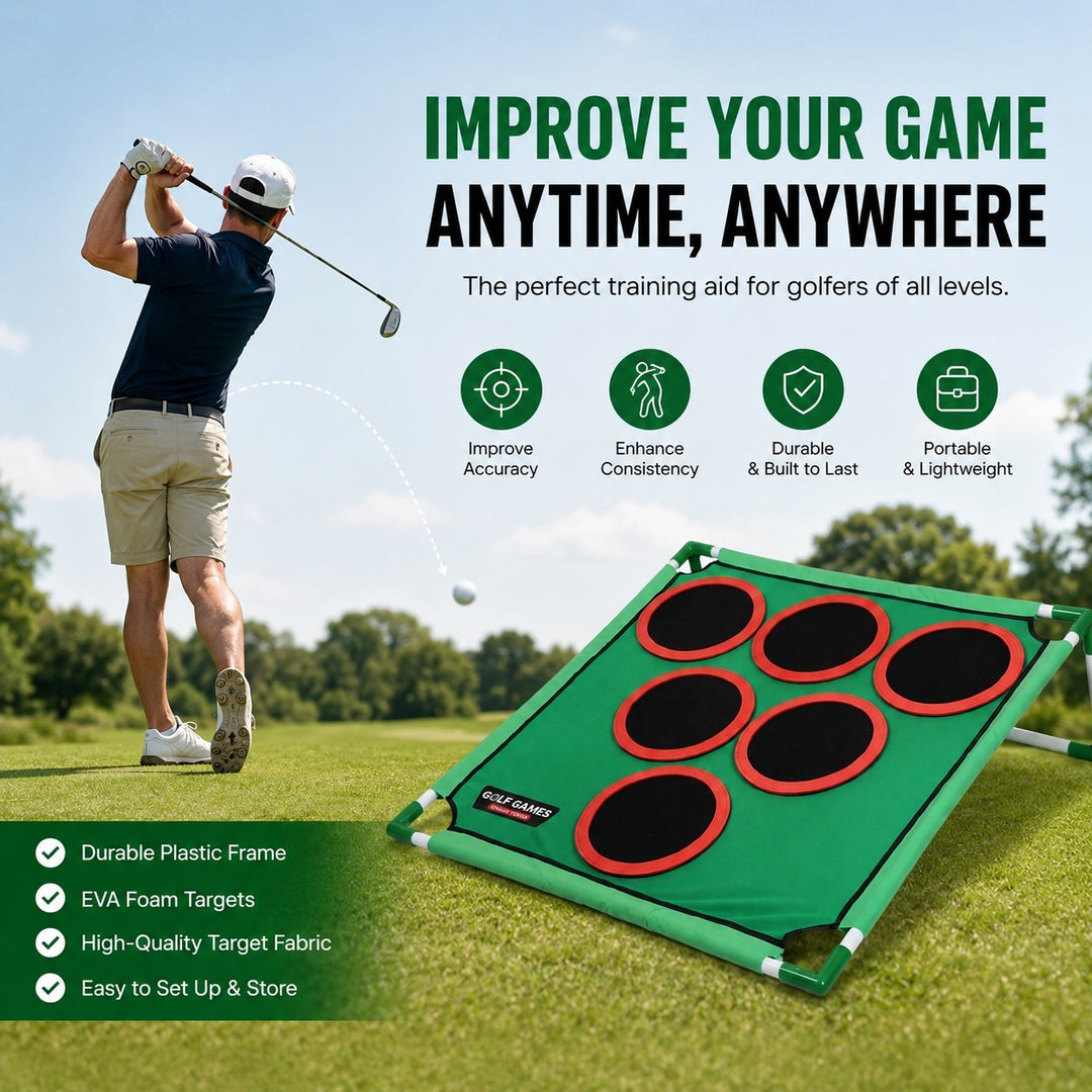 Golf Game Play Set with Hitting Mat and 20 Balls - Indoor & Outdoor Fun