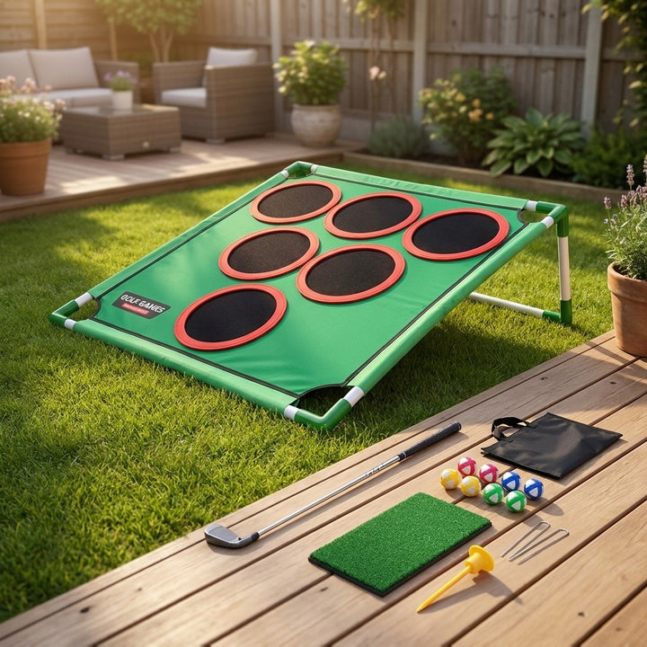 Golf Game Play Set with Hitting Mat and 20 Balls - Indoor & Outdoor Fun