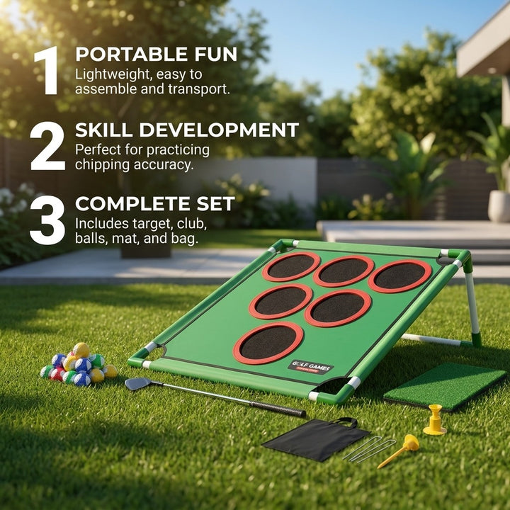 Golf Game Play Set with Hitting Mat and 20 Balls - Indoor & Outdoor Fun