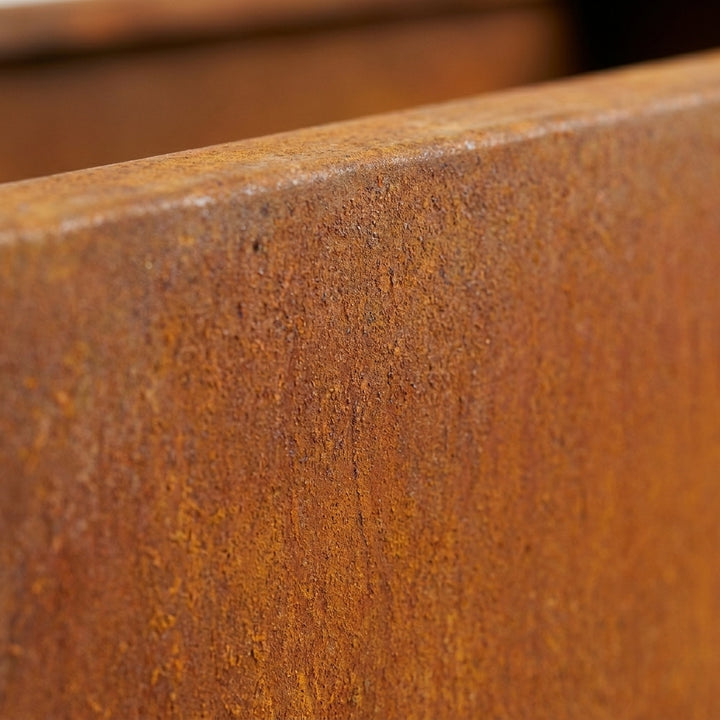 Rectangular Corten Steel Planter Box 80x40x40cm - Rusted Finish