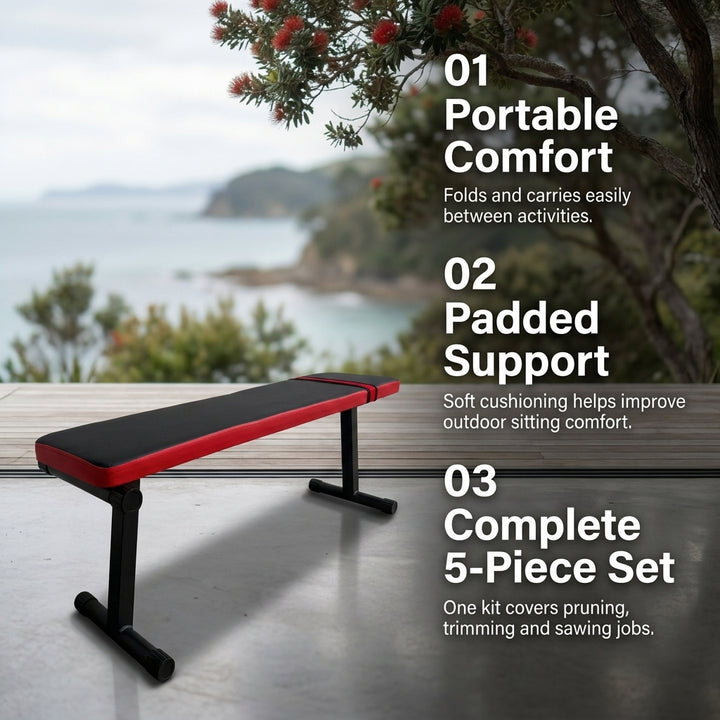 Foldable Flat Weight Bench for Home Gym Strength Training and Dumbbell Exercises