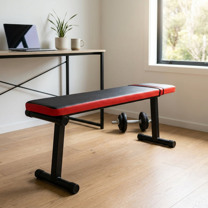 Foldable Flat Weight Bench for Home Gym Strength Training and Dumbbell Exercises