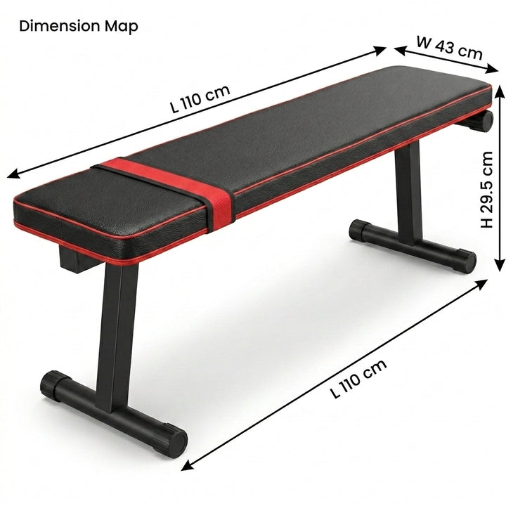 Foldable Flat Weight Bench for Home Gym Strength Training and Dumbbell Exercises