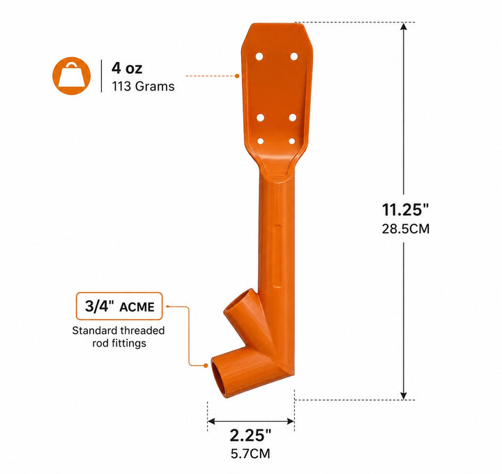 Multi-Angle Gutter Cleaning Tool Head - Pole Not Included - Orange