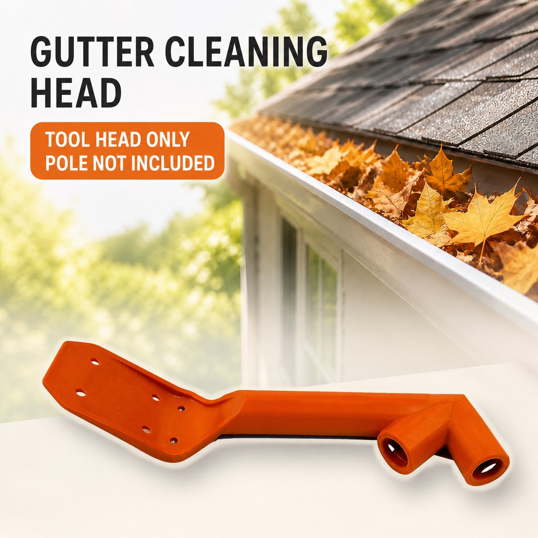 Multi-Angle Gutter Cleaning Tool Head - Pole Not Included - Orange