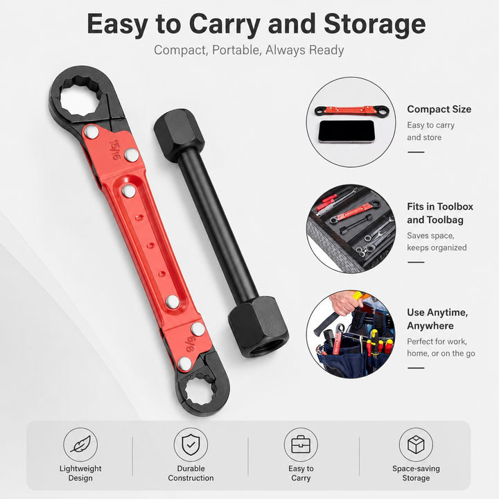 Plumbing Tools Angle Stop Wrench Kit - Double-Ended Pipe Wrench Set