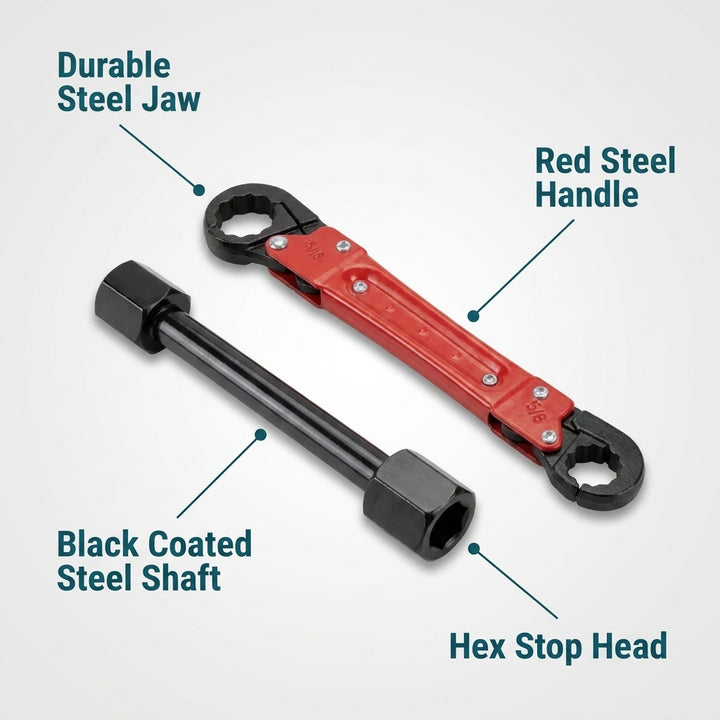 Plumbing Tools Angle Stop Wrench Kit - Double-Ended Pipe Wrench Set