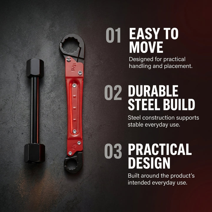 Plumbing Tools Angle Stop Wrench Kit - Double-Ended Pipe Wrench Set