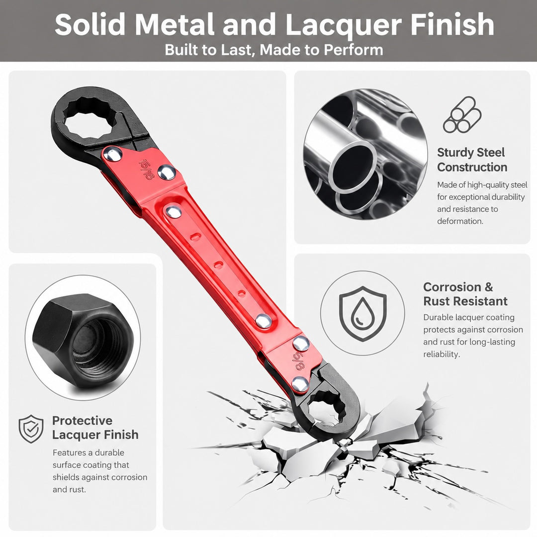 Plumbing Tools Angle Stop Wrench Kit - Double-Ended Pipe Wrench Set